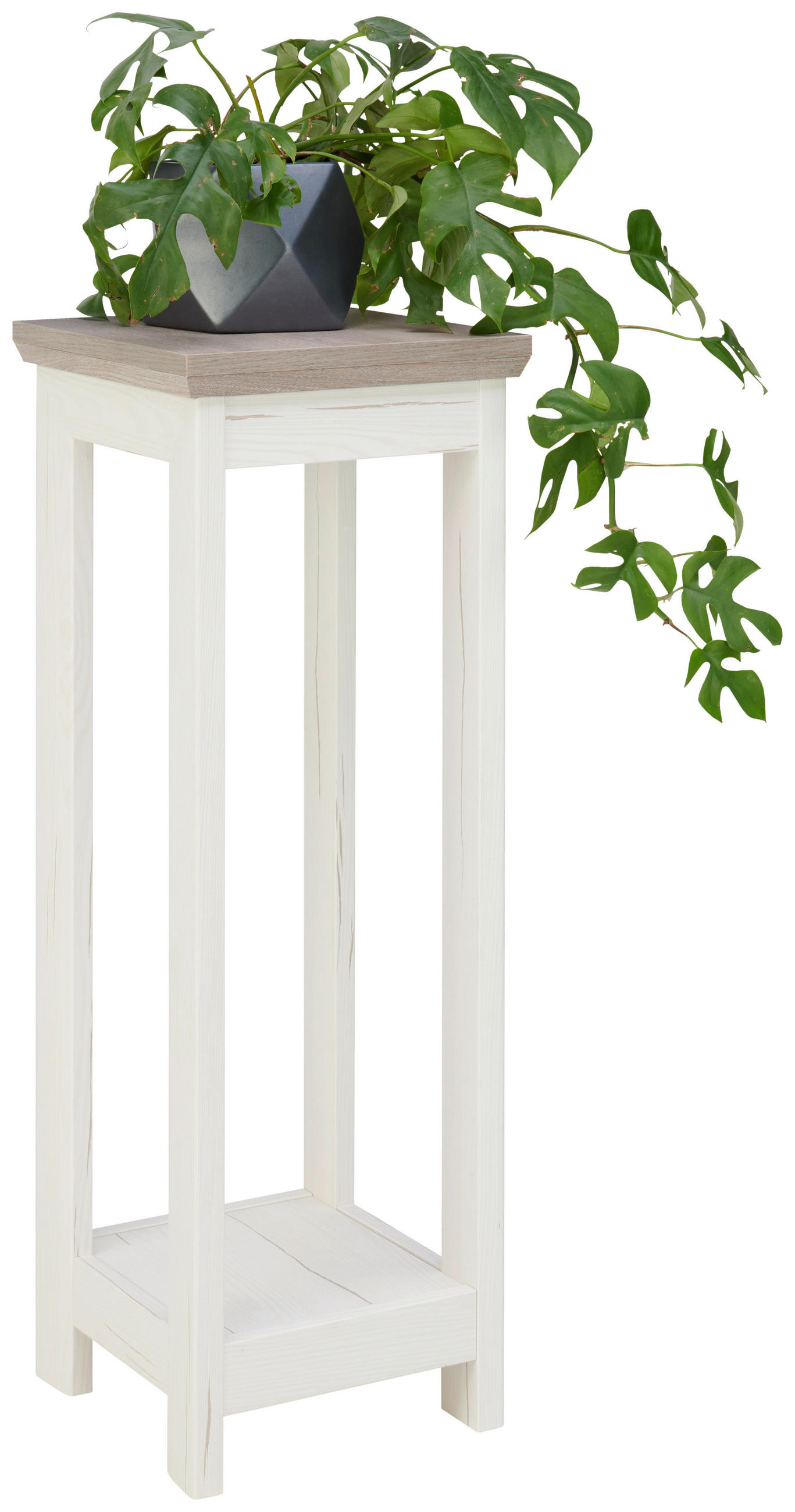 BLUMENSÄULE - Weiß/Grau, LIFESTYLE (30/30/85cm) - Hom`in