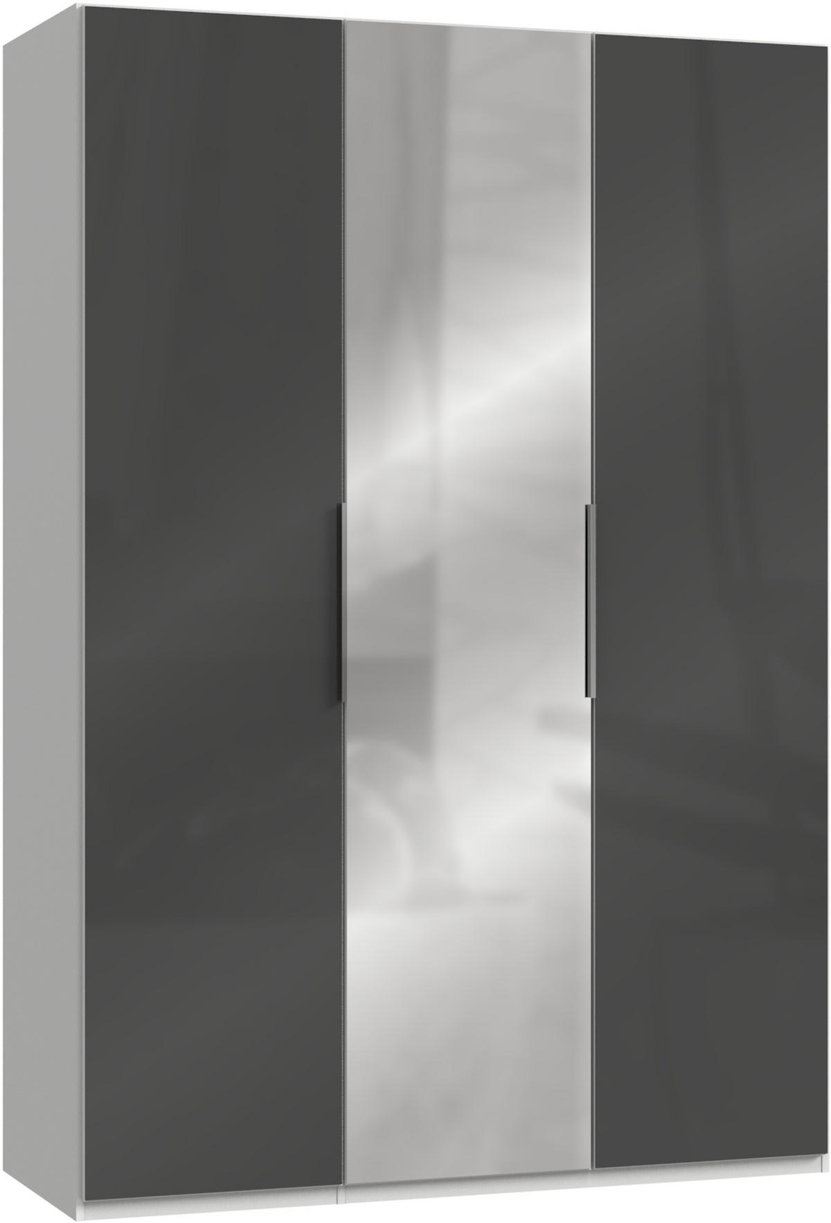 DREHTÜRENSCHRANK in Grau, Weiss  - Chromfarben/Weiss, Modern, Glas/Holzwerkstoff (150/216/58cm) - MID.YOU
