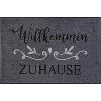 FUßMATTE  50/75 cm  Grau, Schwarz  - Schwarz/Grau, Basics, Kunststoff/Textil (50/75cm) - wash+dry
