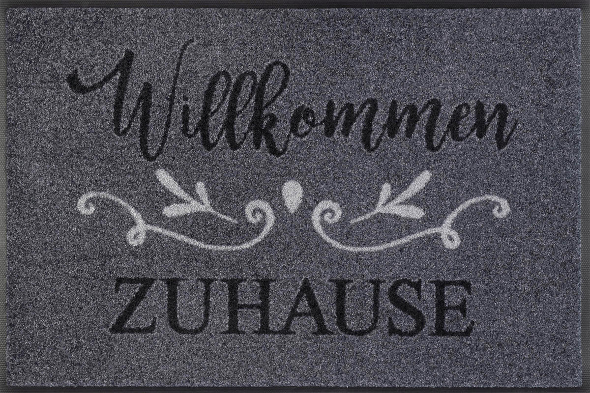 FUßMATTE  50/75 cm  Grau, Schwarz  - Schwarz/Grau, Basics, Kunststoff/Textil (50/75cm) - wash+dry