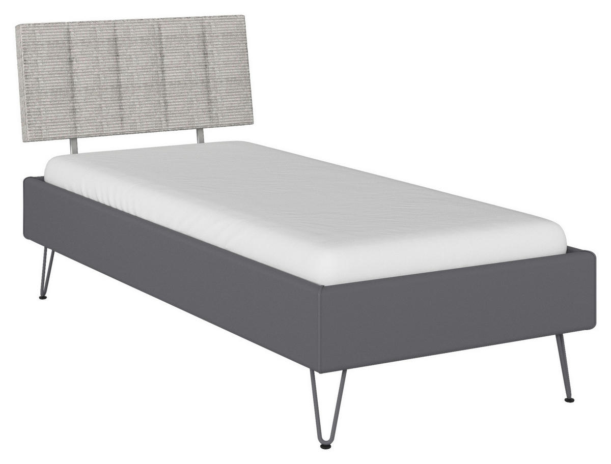 BETT 90/200 cm  in Grau  - Grau, Design, Textil/Metall (90/200cm) - Carryhome