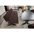 SITZBANK 220/87/70-86 cm  in Dunkelbraun  - Dunkelbraun/Schwarz, KONVENTIONELL, Textil/Metall (220/87/70-86cm) - Moderano