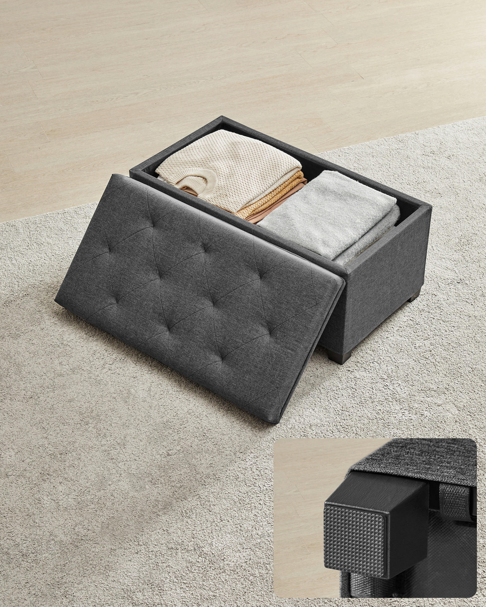 SITZBOX  - Dunkelgrau/Schwarz, Basics, Kunststoff/Textil (76/40/40cm)