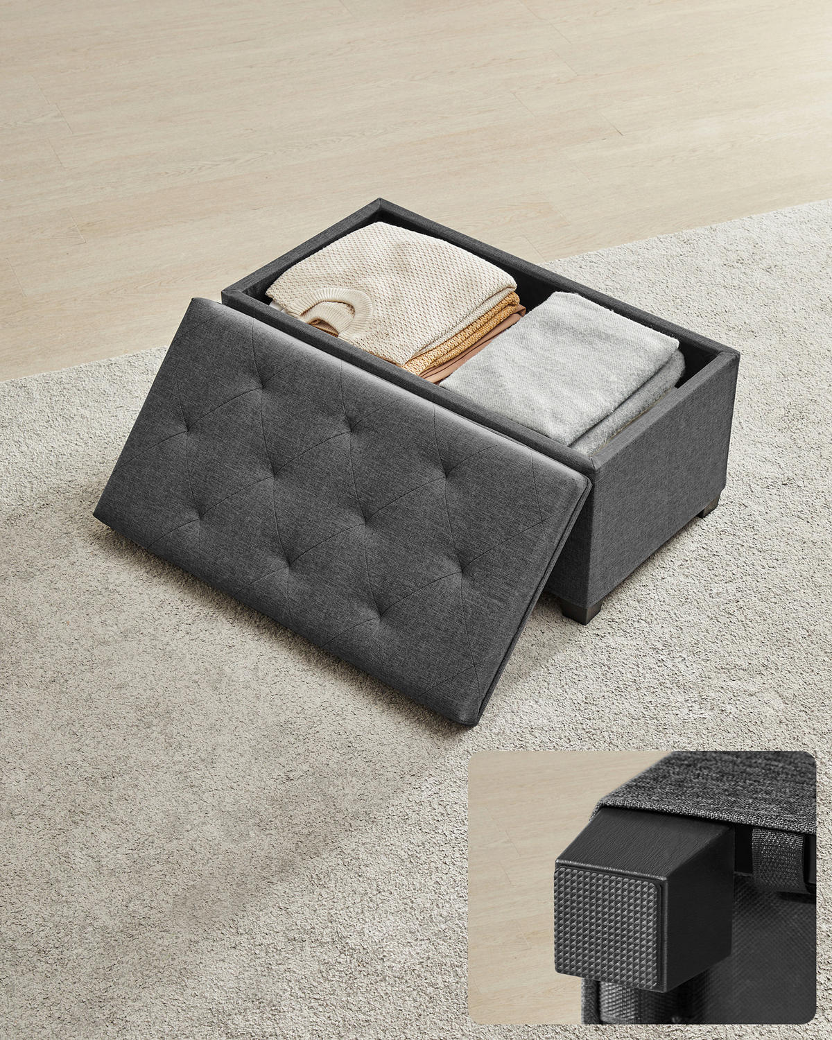 SITZBOX  - Dunkelgrau/Schwarz, Basics, Kunststoff/Textil (76/40/40cm)