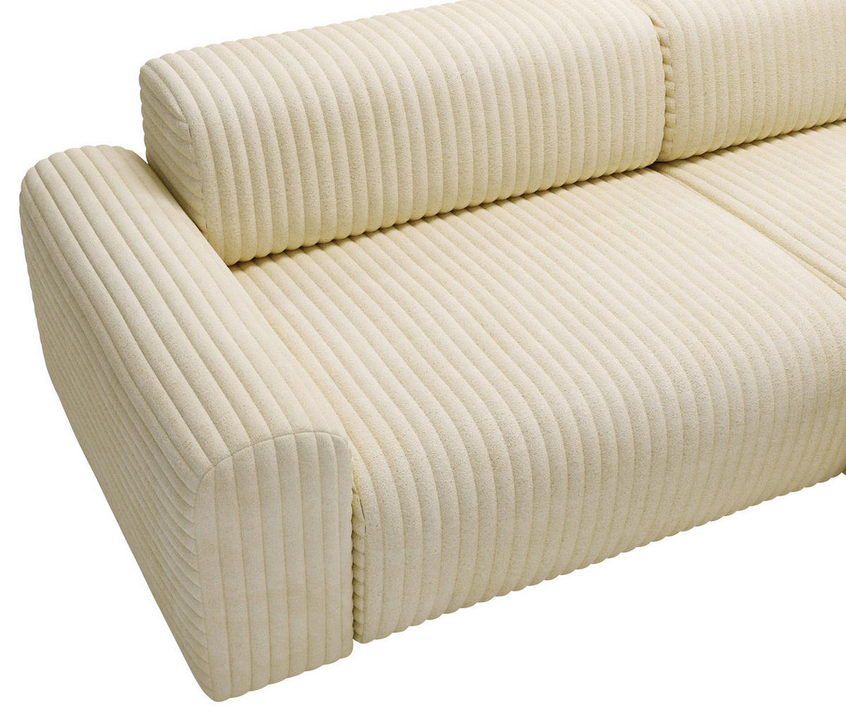 ECKSOFA in Cord Beige  292/178 cm  - Beige/Schwarz, Design, Kunststoff/Textil (292/178cm) - home24