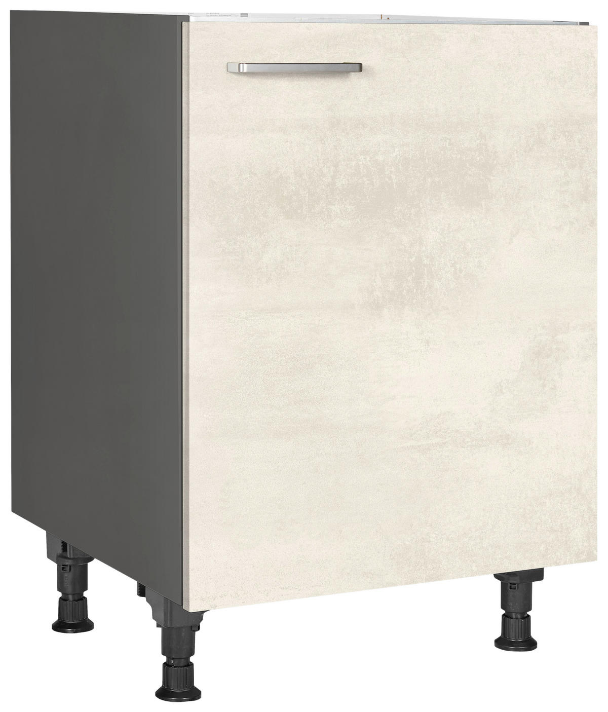 SPÜLENUNTERSCHRANK 60/87/56 cm  in Weiß  - Schieferfarben/Edelstahlfarben, MODERN, Holzwerkstoff/Metall (60/87/56cm) - Nobilia