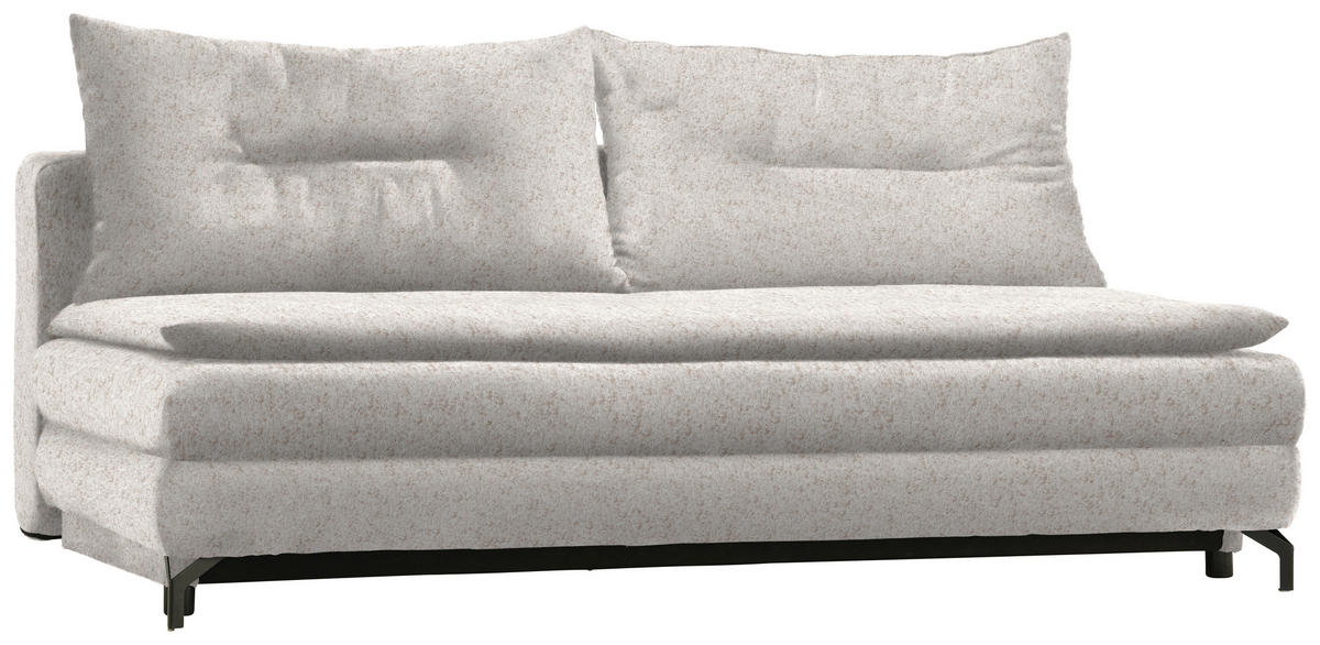 KANAPÉÁGY bézs  - bézs/fekete, Modern, textil/fém (208/73/92/102cm) - Novel