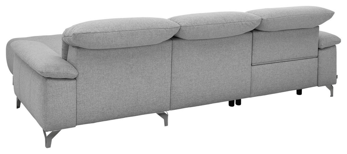 WOHNLANDSCHAFT Hellgrau Flachgewebe  - Chromfarben/Hellgrau, Design, Textil/Metall (280/180cm) - Musterring