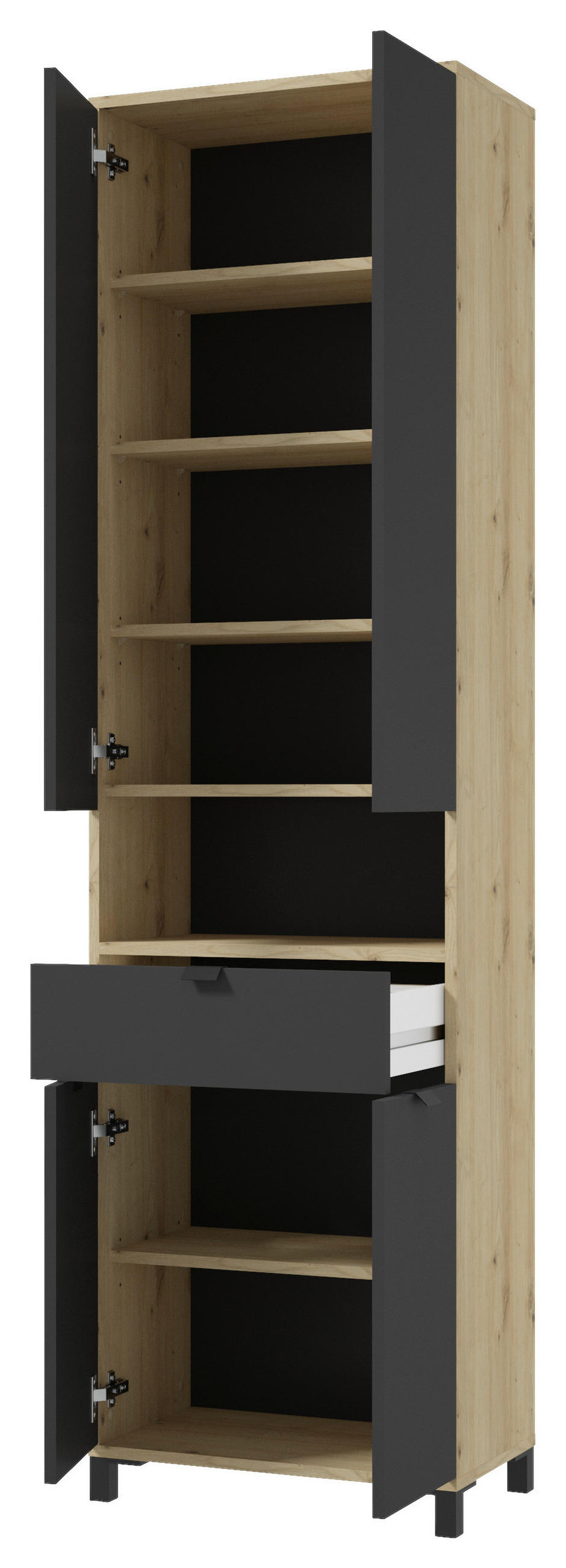 HOCHSCHRANK 54/193/31 cm  - Eichefarben/Anthrazit, Basics, Holzwerkstoff/Kunststoff (54/193/31cm) - MID.YOU
