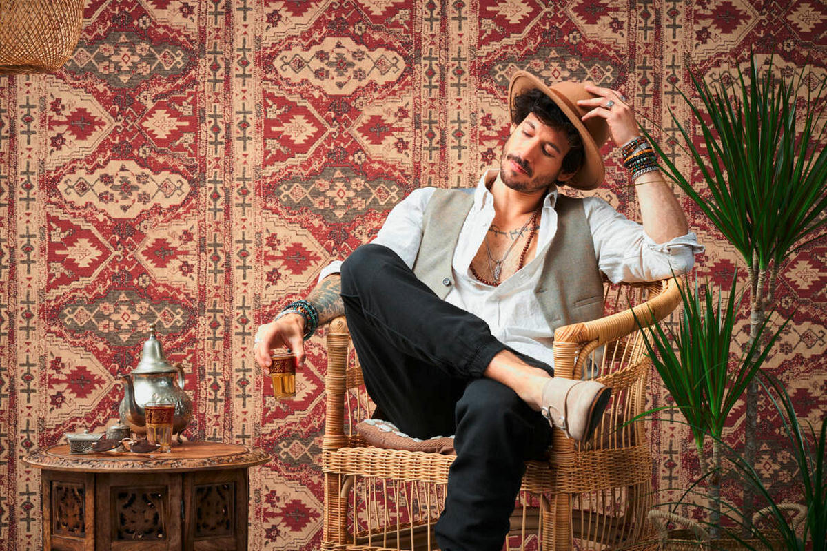 TAPETA VINILNA  smeđa, crvena, bež  - bež/smeđa, Romantično / ladanjski, papir (53*1000cm)