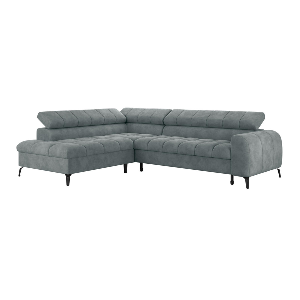 ECKSOFA in Grau  - Schwarz/Grau, Trend, Kunststoff/Textil (203/261cm) - Livetastic
