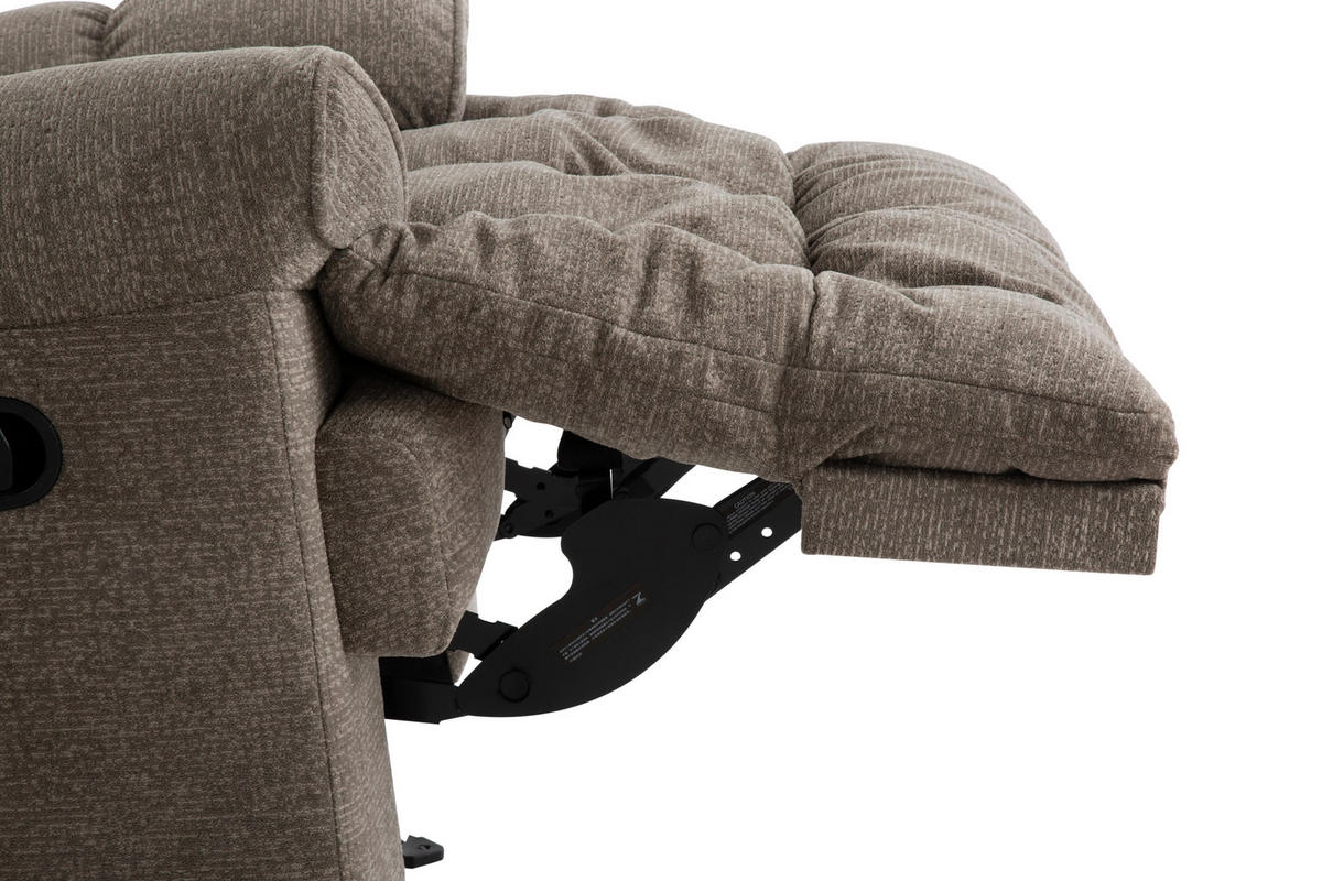 RELAXSESSEL LYSSO Mikrofaser    - Taupe/Schwarz, Design, Textil/Metall (97/99/102-161cm) - P & B