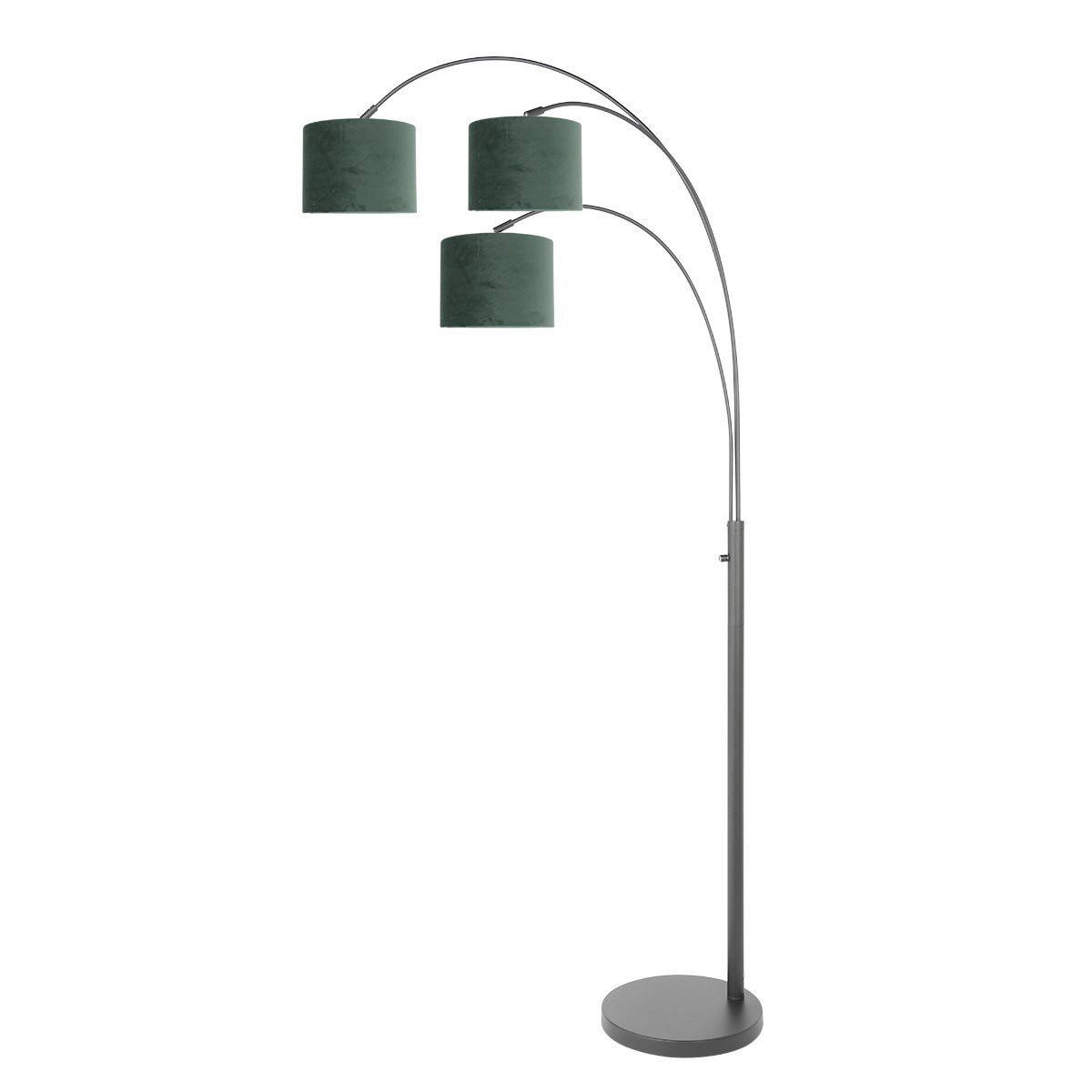 STEHLEUCHTE SPARKLED LIGHT 30/180/75 cm  - Schwarz/Grün, Trend, Leder/Metall (30/180/75cm)