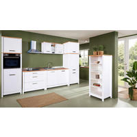 KÜCHENLEERBLOCK   in Weiß, Eiche Artisan  - Silberfarben/Weiß, MODERN, Glas/Holzwerkstoff (430/227/60cm) - home24