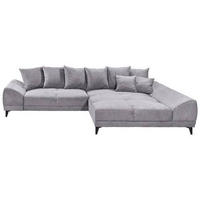 HÖRNSOFFA i vävt tyg ljusgrå  - ljusgrå/svart, Klassisk, textil/plast (310/185cm) - MID.YOU