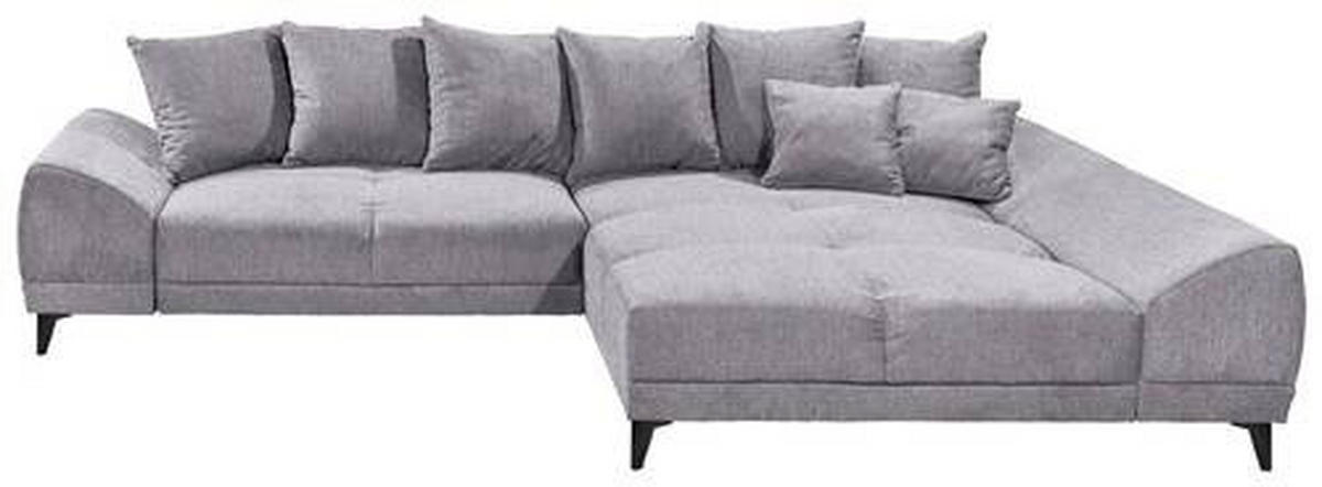 HÖRNSOFFA i vävt tyg ljusgrå  - ljusgrå/svart, Klassisk, textil/plast (310/185cm) - MID.YOU