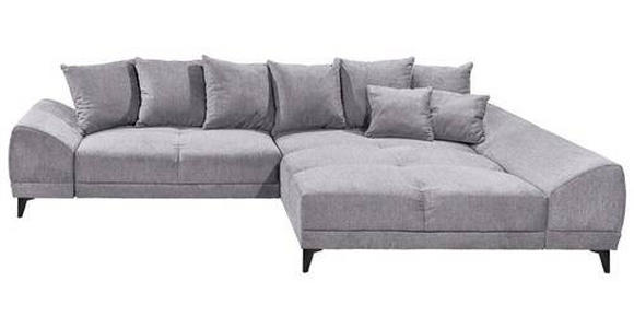 ECKSOFA in Webstoff Hellgrau  - Hellgrau/Schwarz, KONVENTIONELL, Kunststoff/Textil (310/185cm) - Carryhome