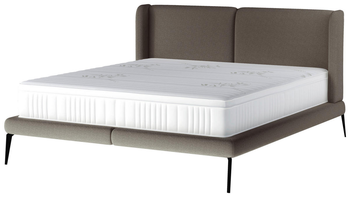 POLSTERBETT 180/200 cm  in Dunkelgrau  - Dunkelgrau/Schwarz, Modern, Textil/Metall (180/200cm) - Livetastic