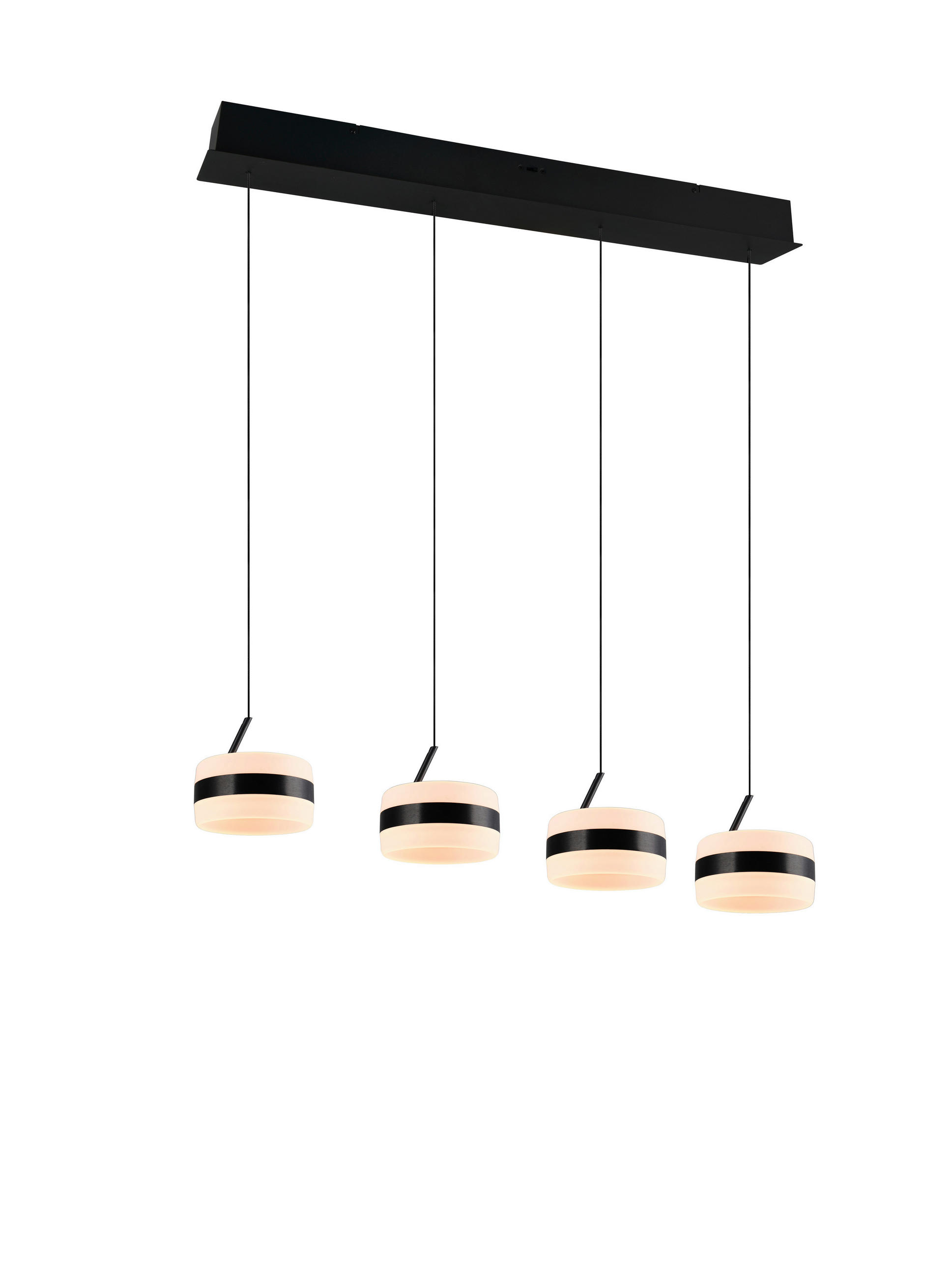 LED-HÄNGELEUCHTE 85/15,5/150 cm  - Weiß/Nickelfarben, Design, Kunststoff/Metall (85/15,5/150cm)