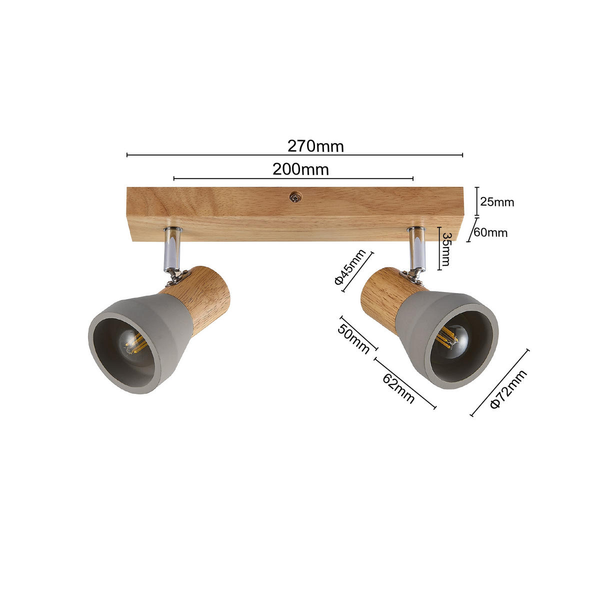 STRAHLER Alina 37/7,2/12,3 cm  - Eschefarben/Grau, Natur, Holz/Stein (37/7,2/12,3cm) - Novel
