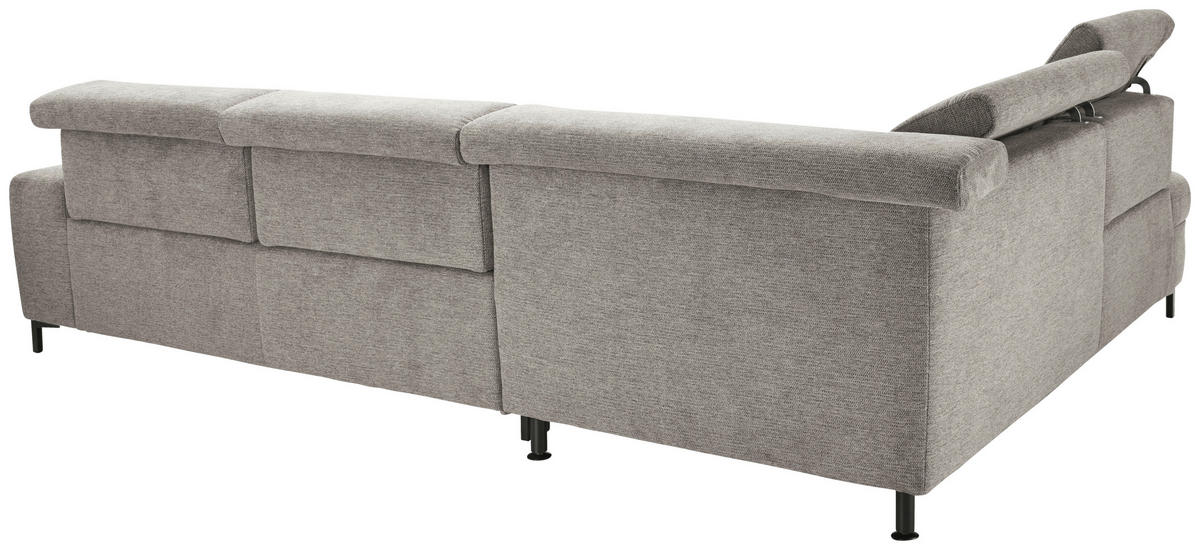 ECKSOFA Grau Webstoff  - Schwarz/Grau, KONVENTIONELL, Textil/Metall (220/314cm) - SetOne by Musterring