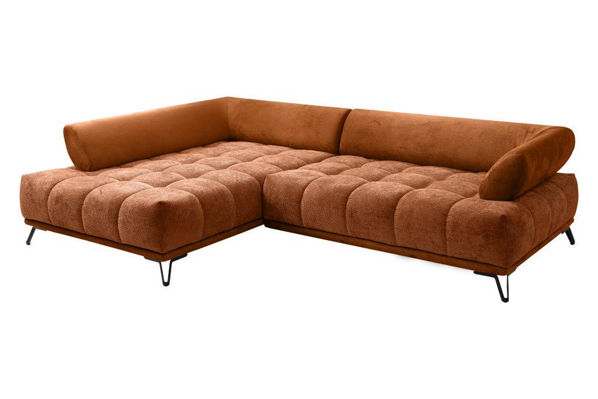 ECKSOFA Eckteil  Kupferfarben Chenille  - Schwarz/Kupferfarben, MODERN, Textil/Metall (184/262cm) - MID.YOU