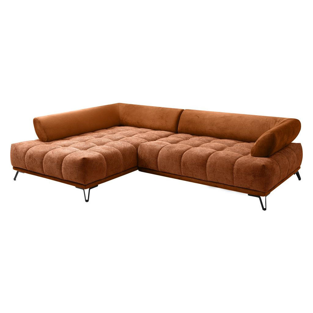 Thumbnail - Mid.you Ecksofa, Kupfer, Textil, 4-Sitzer, Füllung: Schaumstoffflocken,Schaumstoffflocken, Eckteil, L-Form, 262x184 cm, ...
