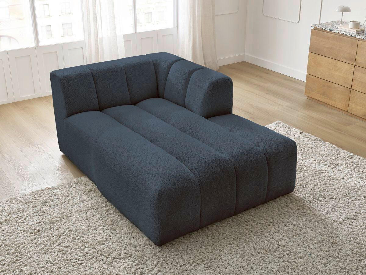 SOFAELEMENT ANNECY Bouclé Dunkelblau  - Schwarz/Dunkelblau, MODERN, Kunststoff/Textil (120/72/170cm)