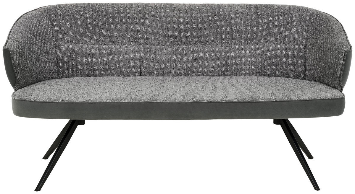 ČALÚNENÁ LAVICA, topoľ, sivá, čierna - čierna/sivá, Lifestyle, kov/drevo (180/86/71cm) - Livetastic