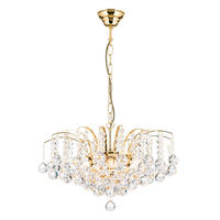 KRISTALL-HÄNGELEUCHTE 52/35 cm   - Goldfarben, LIFESTYLE, Glas/Metall (52/35cm)