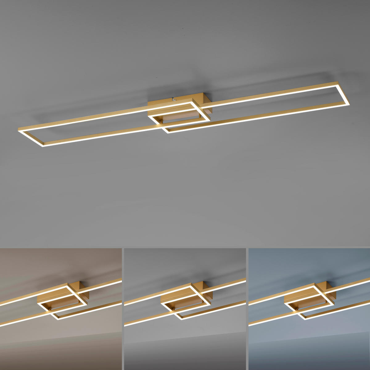 LED SVJETILJKA STROPNA  - boje mjeda, Design, metal/plastika (110,5/25,2/7,2cm)