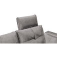 ECKSOFA  in Mikrovelours Hellgrau  - Hellgrau/Schwarz, KONVENTIONELL, Kunststoff/Textil (170/275cm) - Carryhome