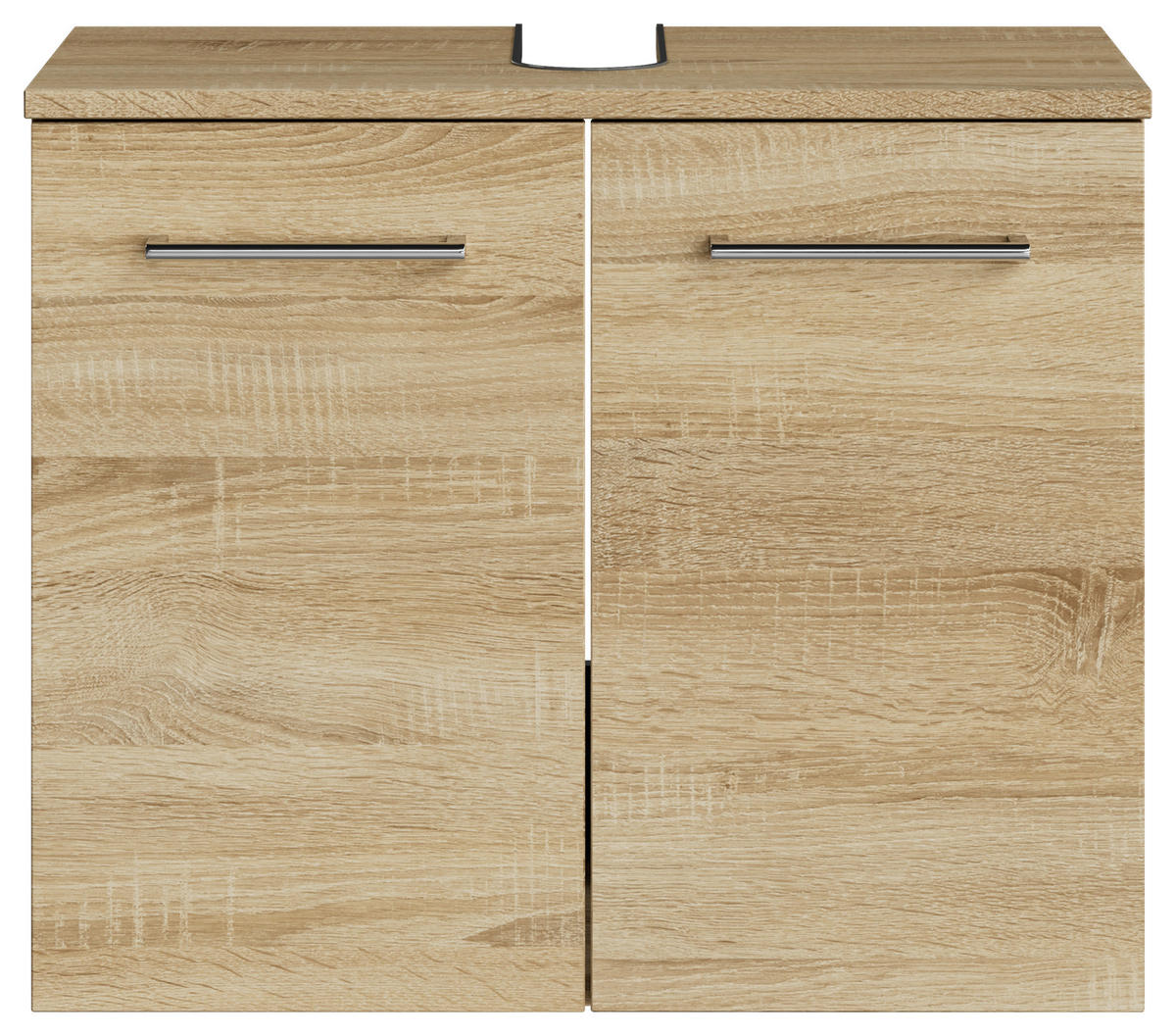 WASCHBECKENUNTERSCHRANK 60/49,8/33,3 cm  - Chromfarben/Eiche Bianco, KONVENTIONELL, Holzwerkstoff/Metall (60/49,8/33,3cm) - Sadena