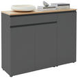 SIDEBOARD Grau Abdeckplatte  - Eichefarben/Schwarz, Design, Holz/Holzwerkstoff (135/102/41cm) - Dieter Knoll