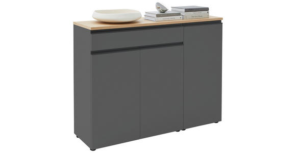 SIDEBOARD Grau Abdeckplatte  - Eichefarben/Schwarz, Design, Holz/Holzwerkstoff (135/102/41cm) - Dieter Knoll