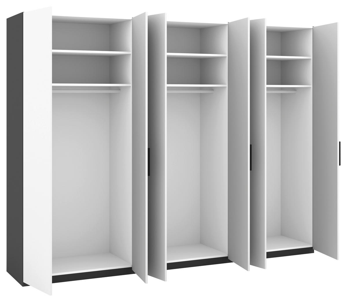 DREHTÜRENSCHRANK 300/229/60 cm,  in Anthrazit, Grau, 6-türig  - Anthrazit/Grau, Design, Holzwerkstoff/Metall (300/229/60cm) - Musterring