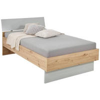POSTELJA 120 cm   x 200 cm  , leseni material siva, barve hrasta  - siva/barve hrasta, Moderno, leseni material (120/200cm) - Xora