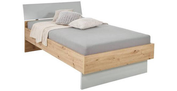 BETT 120/200 cm  in Grau, Eichefarben  - Eichefarben/Grau, MODERN, Holzwerkstoff (120/200cm) - Xora