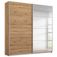 SCHWEBETÜRENSCHRANK in Eiche Artisan  - Alufarben/Eiche Artisan, Modern, Holzwerkstoff/Metall (181/197/61cm) - Rauch Möbel