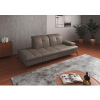 RÉCAMIERE in Vliesstoff Kombination Echtleder/Stoff Grau  - Schwarz/Grau, Konventionell, Leder/Textil (231/90/122cm) - Sit & More