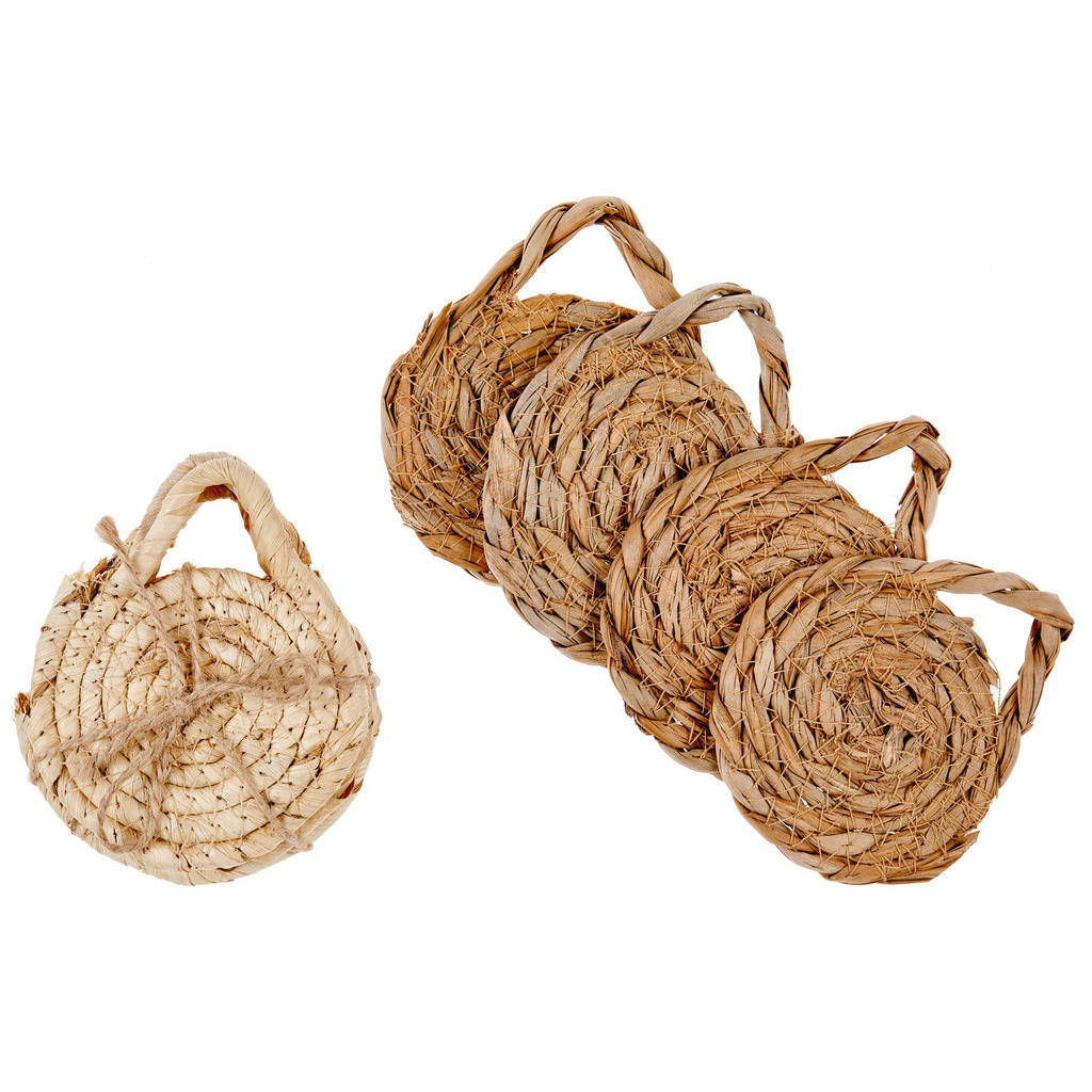 Glasuntersetzer 4er-Set Aus Seegras Tabatha, D: ca. 10 cm