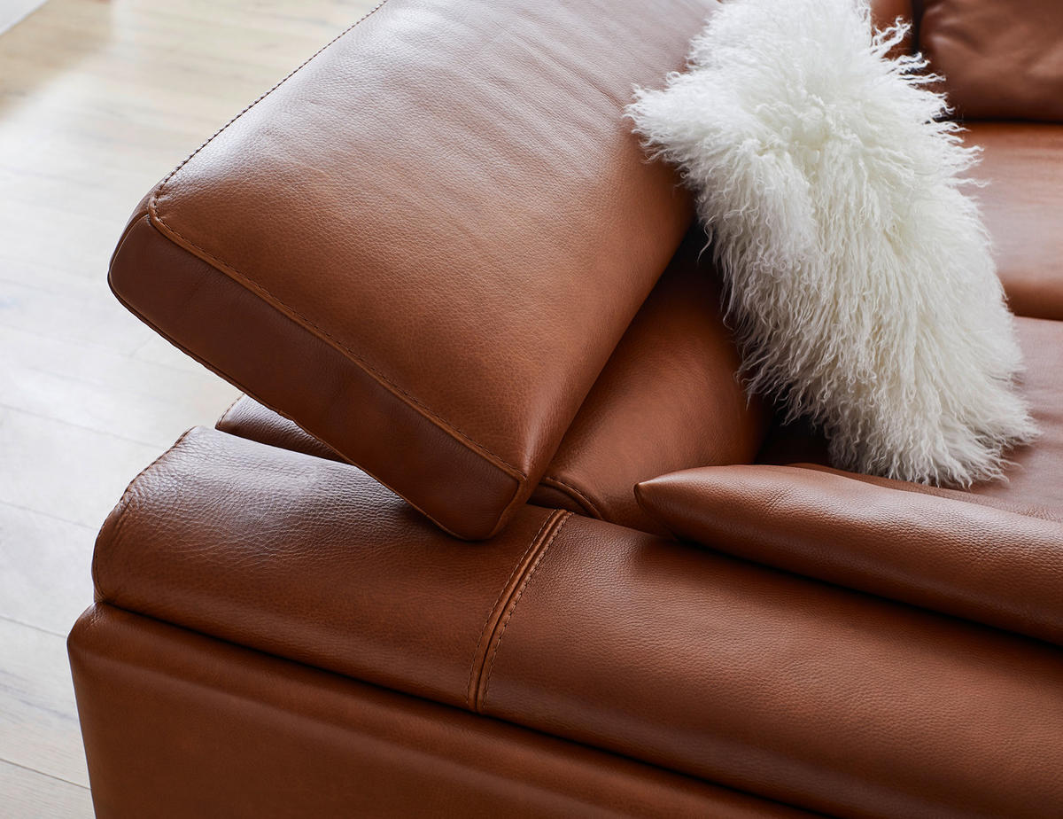 SOFA SA 2,5 SEDIŠTA 202/67/105 cm , tamnobraon  - tamnobraon, Dizajnerski, koža/metal (202/67/105cm) - Calia Italia