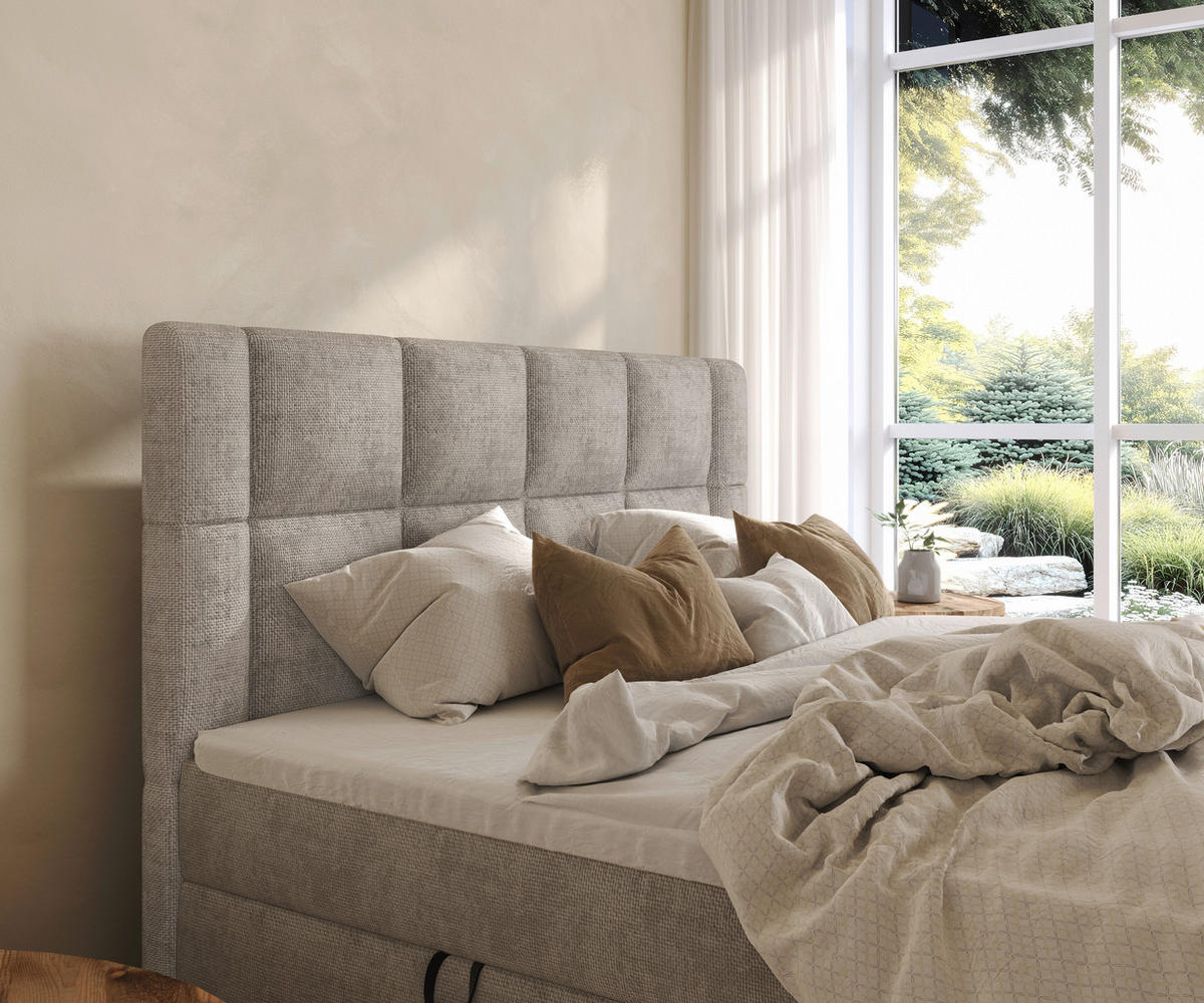 BOXBETT 180/200 cm  in Taupe  - Taupe/Schwarz, MODERN, Holz/Holzwerkstoff (180/200cm) - Boxxx
