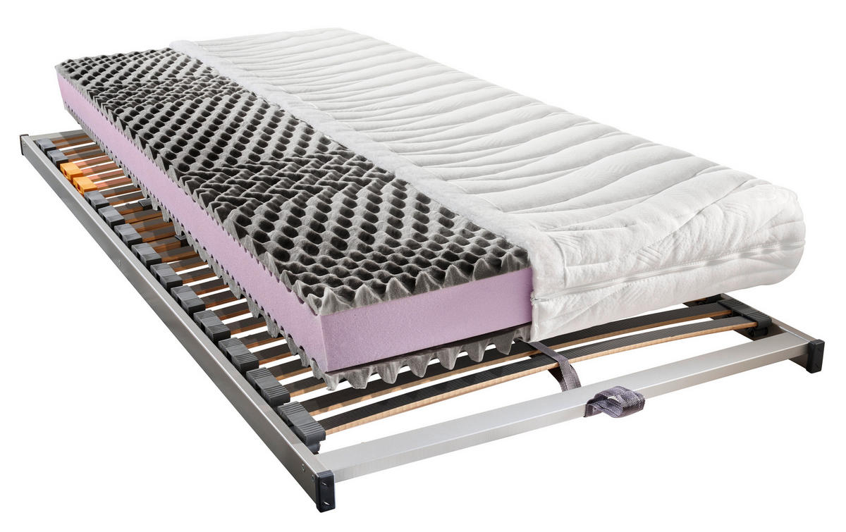 MATRATZENSET 160/200 cm  - Silberfarben, Basics, Holz (160/200cm) - Sleeptex