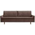 SCHLAFSOFA Flachgewebe Dunkelbraun  - Eichefarben/Dunkelbraun, KONVENTIONELL, Holz/Textil (220/85/98cm) - Carryhome