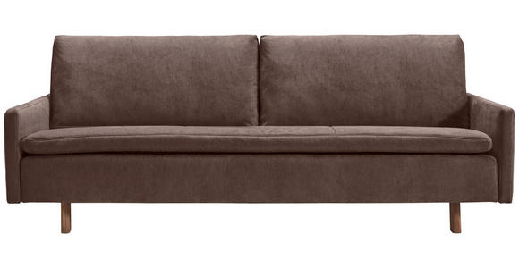 SCHLAFSOFA Flachgewebe Dunkelbraun  - Eichefarben/Dunkelbraun, KONVENTIONELL, Holz/Textil (220/85/98cm) - Carryhome