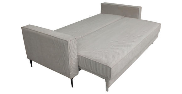 SCHLAFSOFA Cord Naturfarben  - Schwarz/Naturfarben, KONVENTIONELL, Textil/Metall (222/93/98cm) - Carryhome