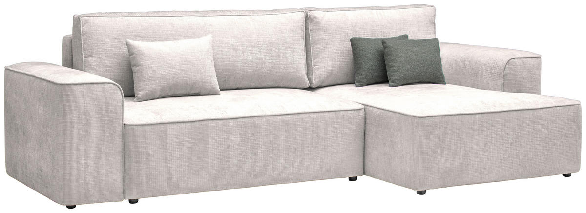 ECKSOFA in Plüsch Beige  - Beige/Blaugrau, Design, Kunststoff/Textil (288/152cm) - Xora