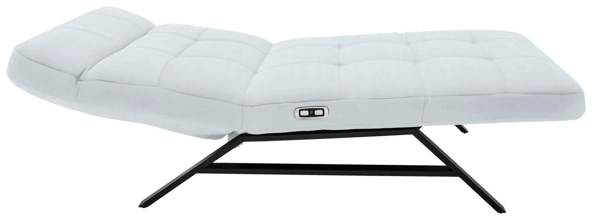 RELAXLIEGE in Echtleder Weiss  - Weiss/Schwarz, Design, Leder/Metall (120/54-113/158-198cm) - Pure Home Lifestyle