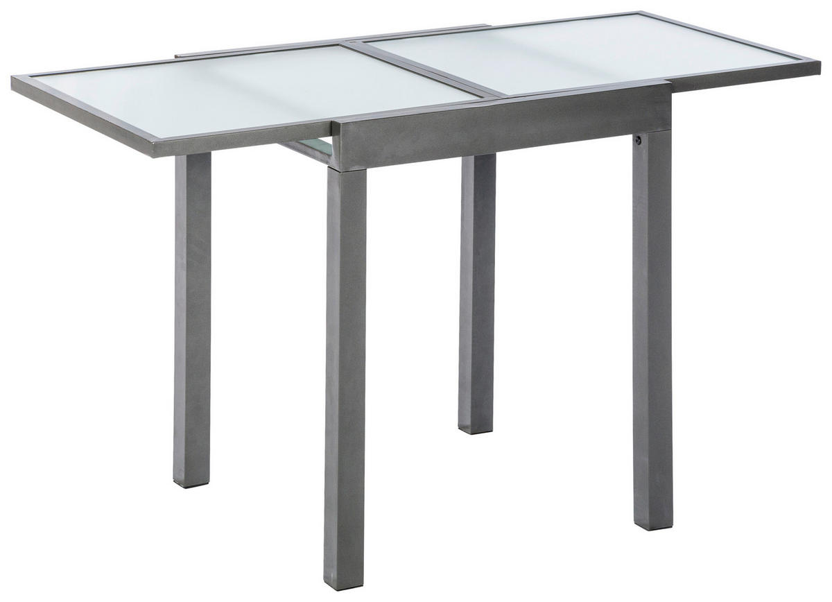 GARTENTISCH Metall, Glas Graphitfarben rechteckig  - Graphitfarben, KONVENTIONELL, Glas/Metall (65/65/75cm) - Gardenson
